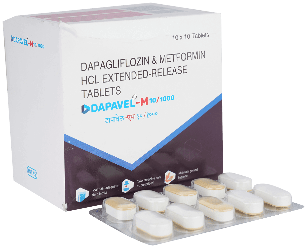 Dapavel M 10mg/1000mg Tablet