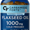Carbamide Forte Cold Pressed Flaxseed Oil 1000mg | With Omega 3,6 & 9 | Softgel Capsule for Heart, Joints & Digestion