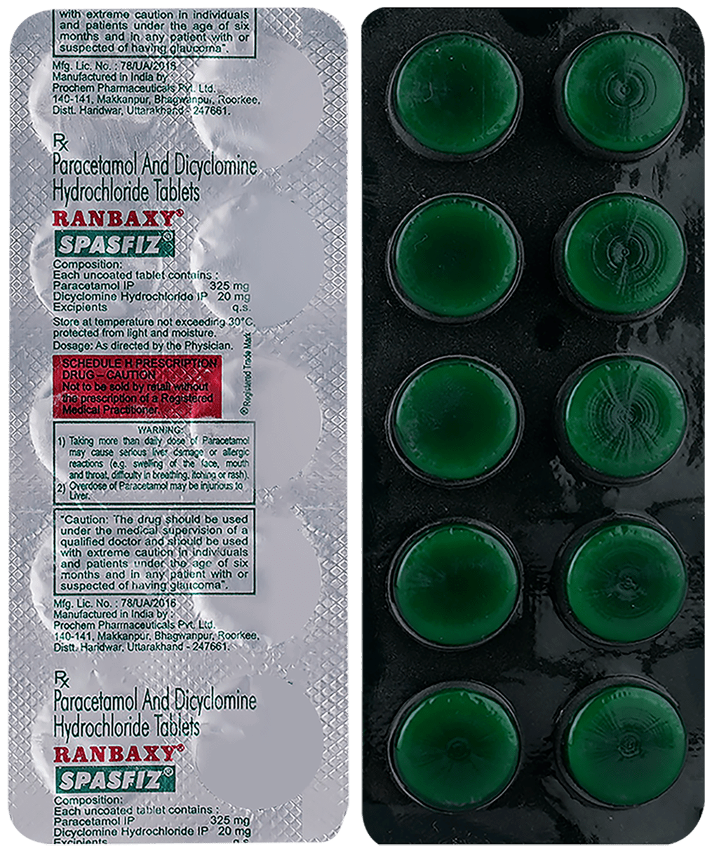 Spasfiz 20mg/325mg Tablet