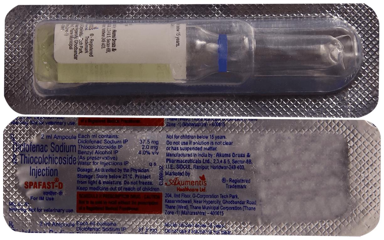 Spafast D 2mg/37.5mg Injection