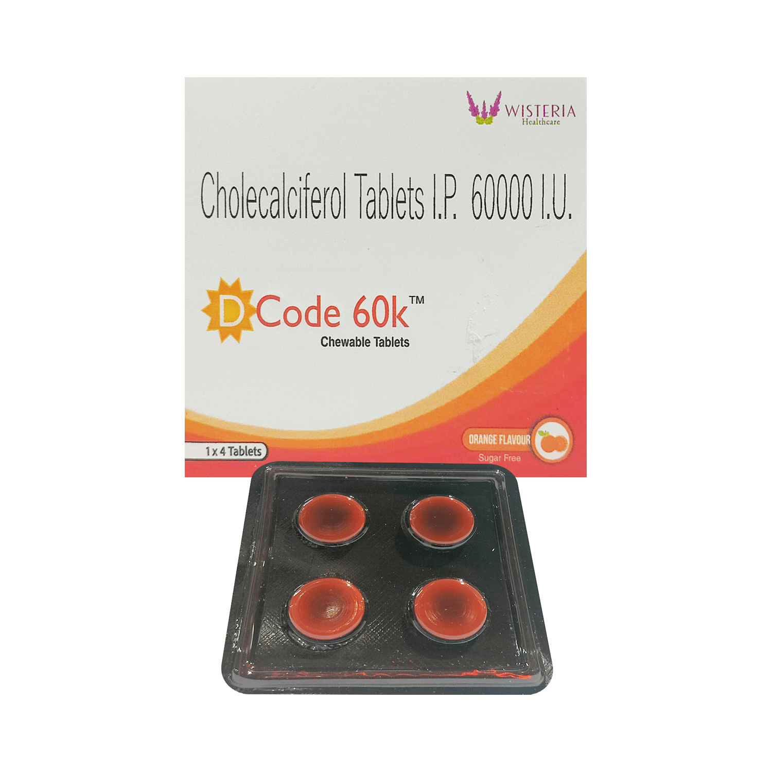 Dcode 60K Chewable Tablet Orange Sugar Free