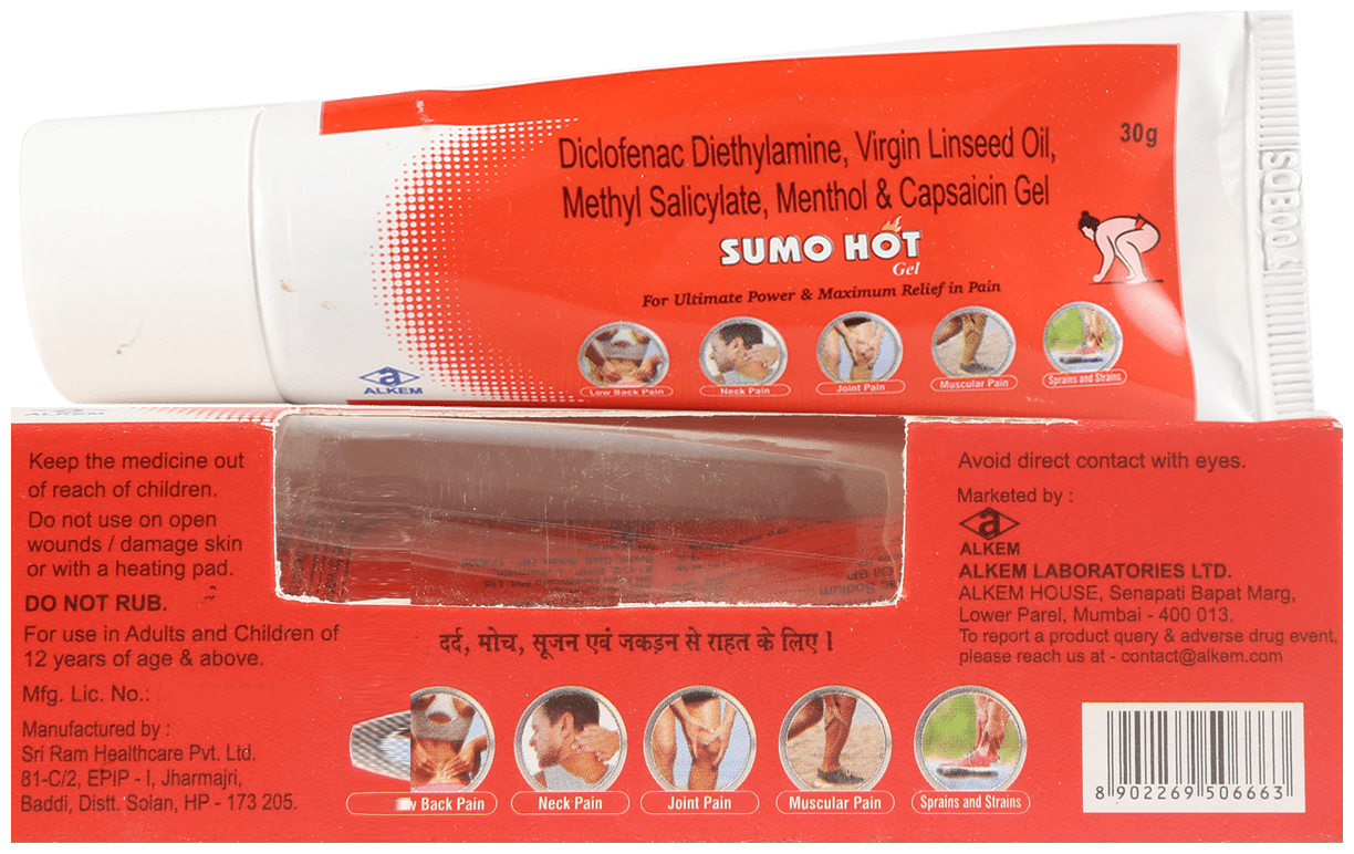 Sumo Hot Pain Relief Gel | For Back, Neck, Joint & Muscular Pain