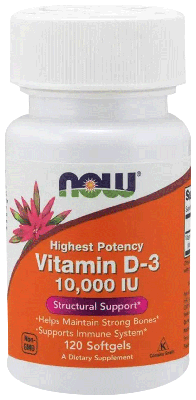 Now Highest Potency Vitamin D 3 10,000 IU Softgel