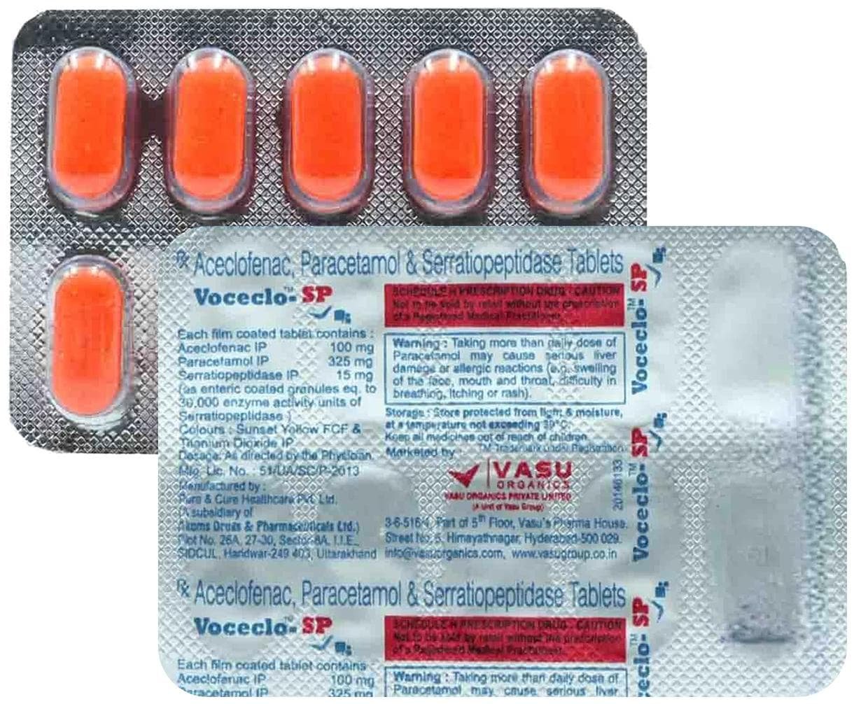 Voceclo SP 100mg/325mg/15mg Tablet