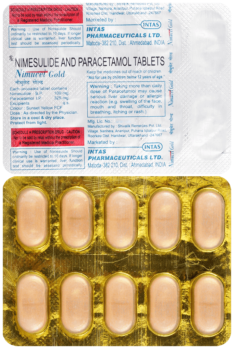 Nimucet Gold 100mg/325mg Tablet