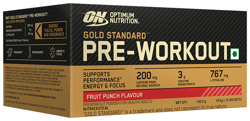 Optimum Nutrition (ON) Gold Standard Pre-Workout Sachet (9.5gm Each) Fruit Punch