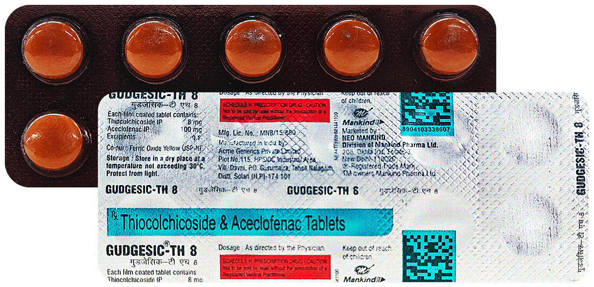 Gudgesic TH 100mg/8mg Tablet