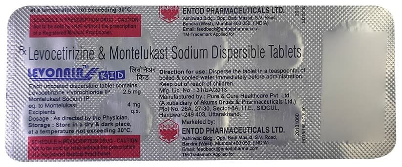 Levonair Kid 2.5mg/4mg Tablet DT