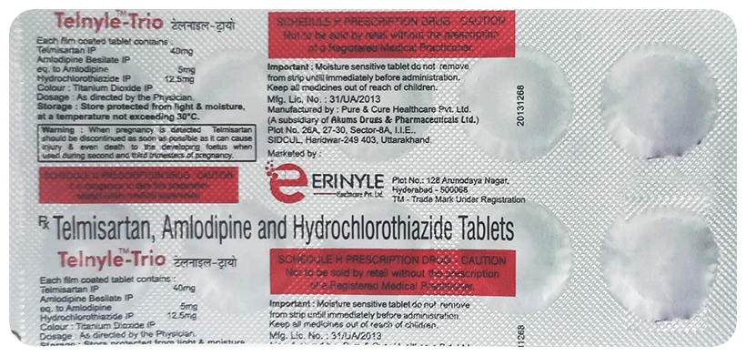 TelNYLE Trio 40mg/5mg/12.5mg Tablet