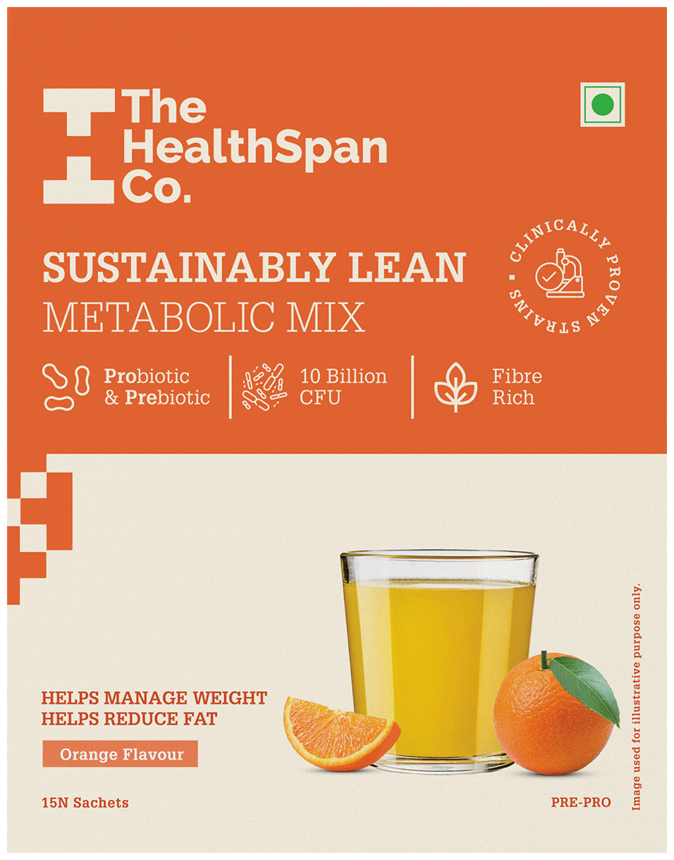 The Healthspan Co. Sustainably Lean | Men & Women | 10 Bn Cfu Probiotic | Orange