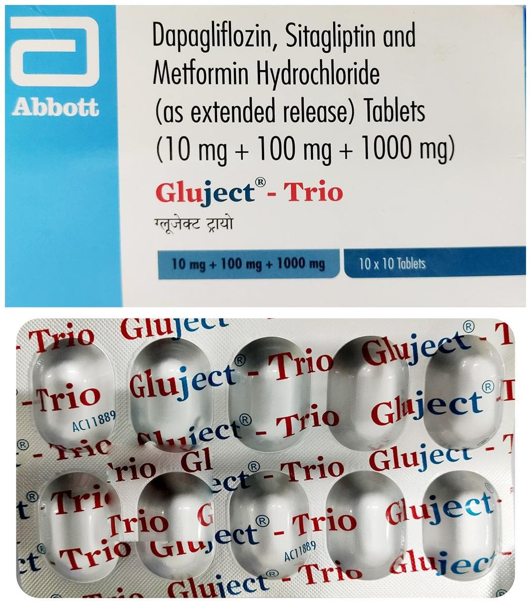 Gluject Trio 10mg/1000mg/100mg Tablet