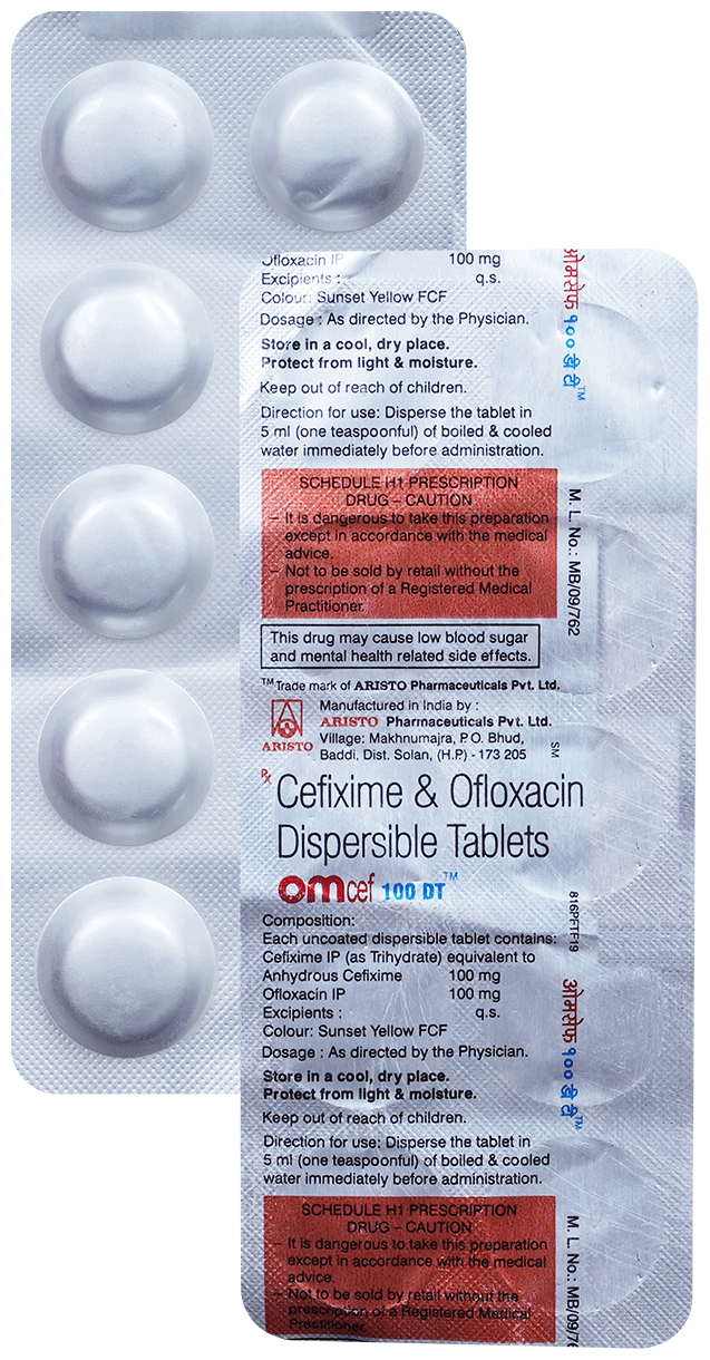 Omcef 100mg/100mg Tablet DT