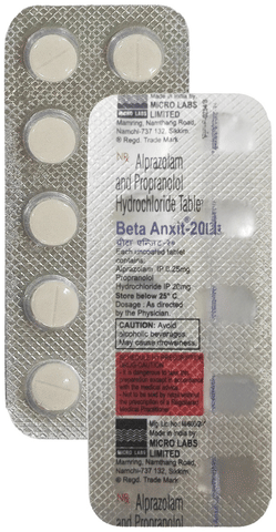 Beta Anxit 0.25 mg/20 mg Tablet