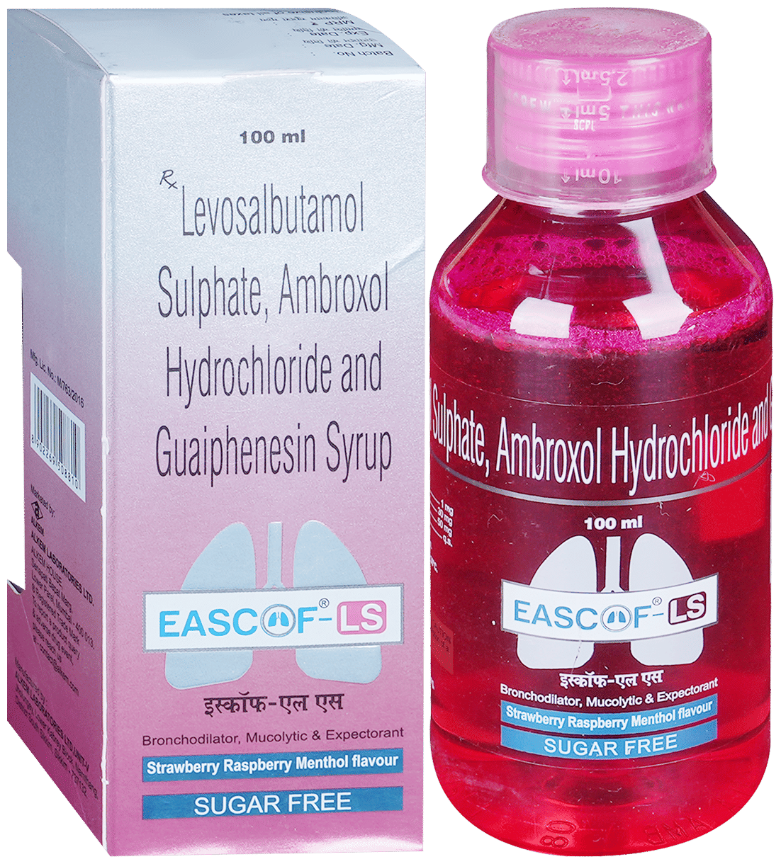 Eascof-LS Syrup Strawberry Raspberry Menthol Sugar Free