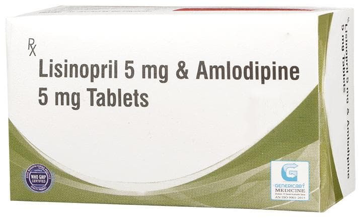 Genericart Amlodipine+Lisinopril 5mg/5mg Tablet