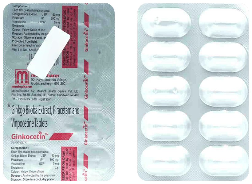Ginkocetin 60mg/800mg/5mg Tablet