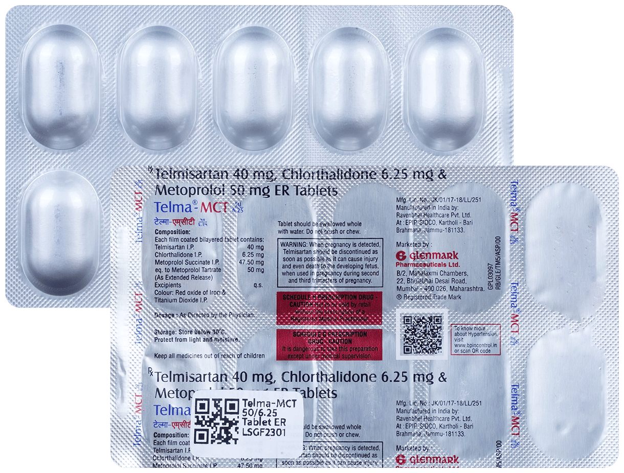 Telma-MCT 50/6.25 Tablet ER
