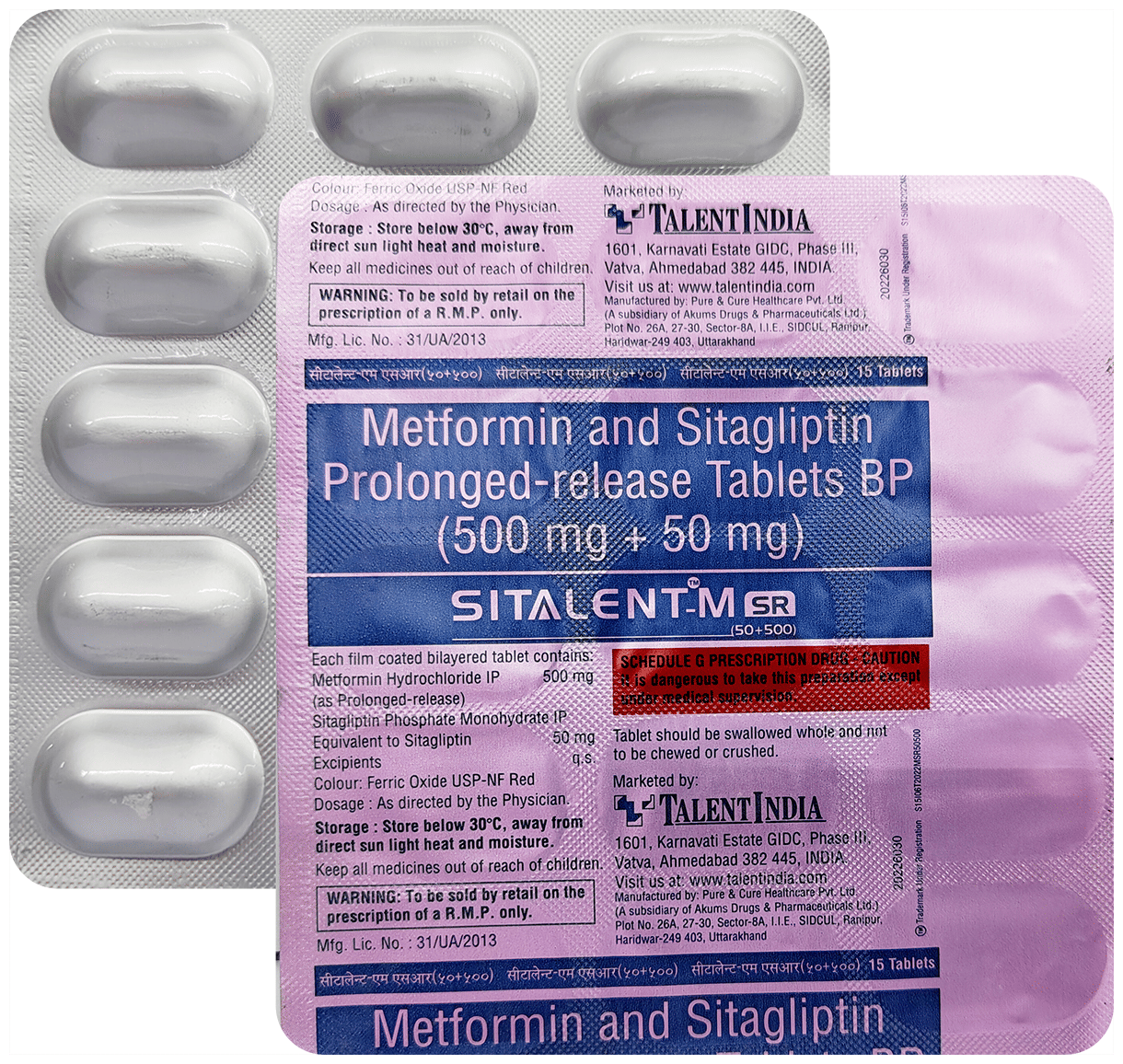 Sitalent M 50mg/500mg Tablet SR