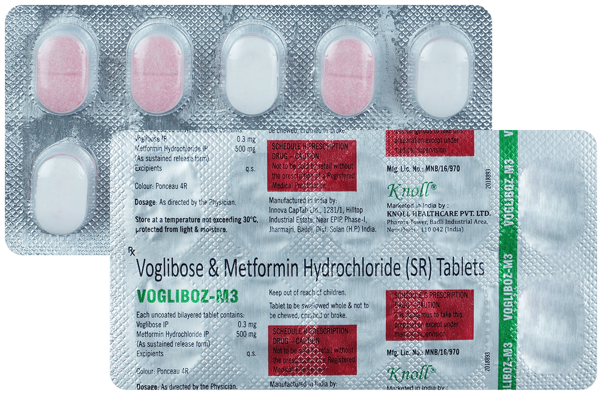Vogliboz M 500mg/0.3mg Tablet SR