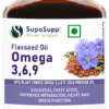 Sri Sri Tattva SupaSupp Flaxseed Oil Omega 3,6,9, Vegetarian Capsule for Heart & Brain Health