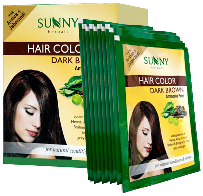 Sunny Herbals Hair Color 12 Sachets Dark Brown