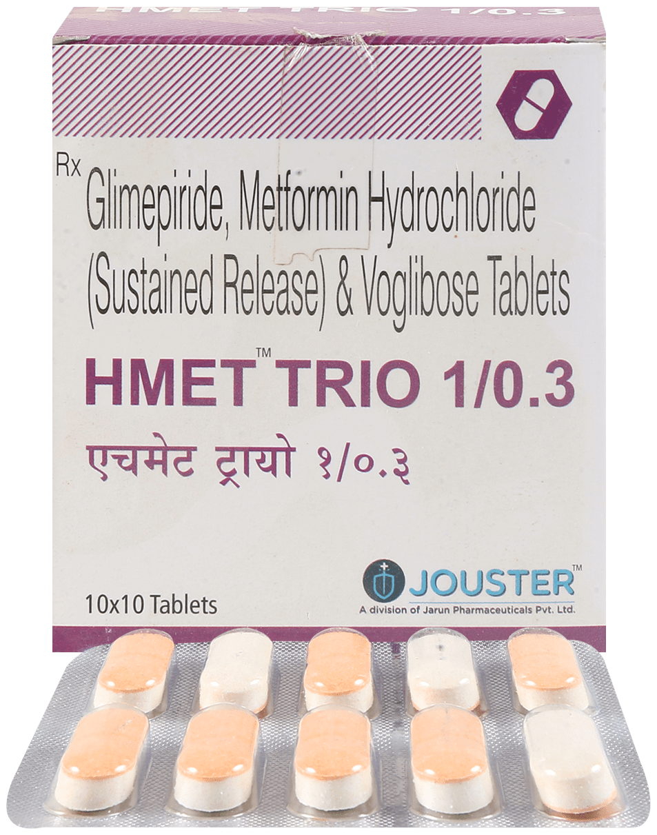 Hmet Trio 1mg/500mg/0.3mg Tablet