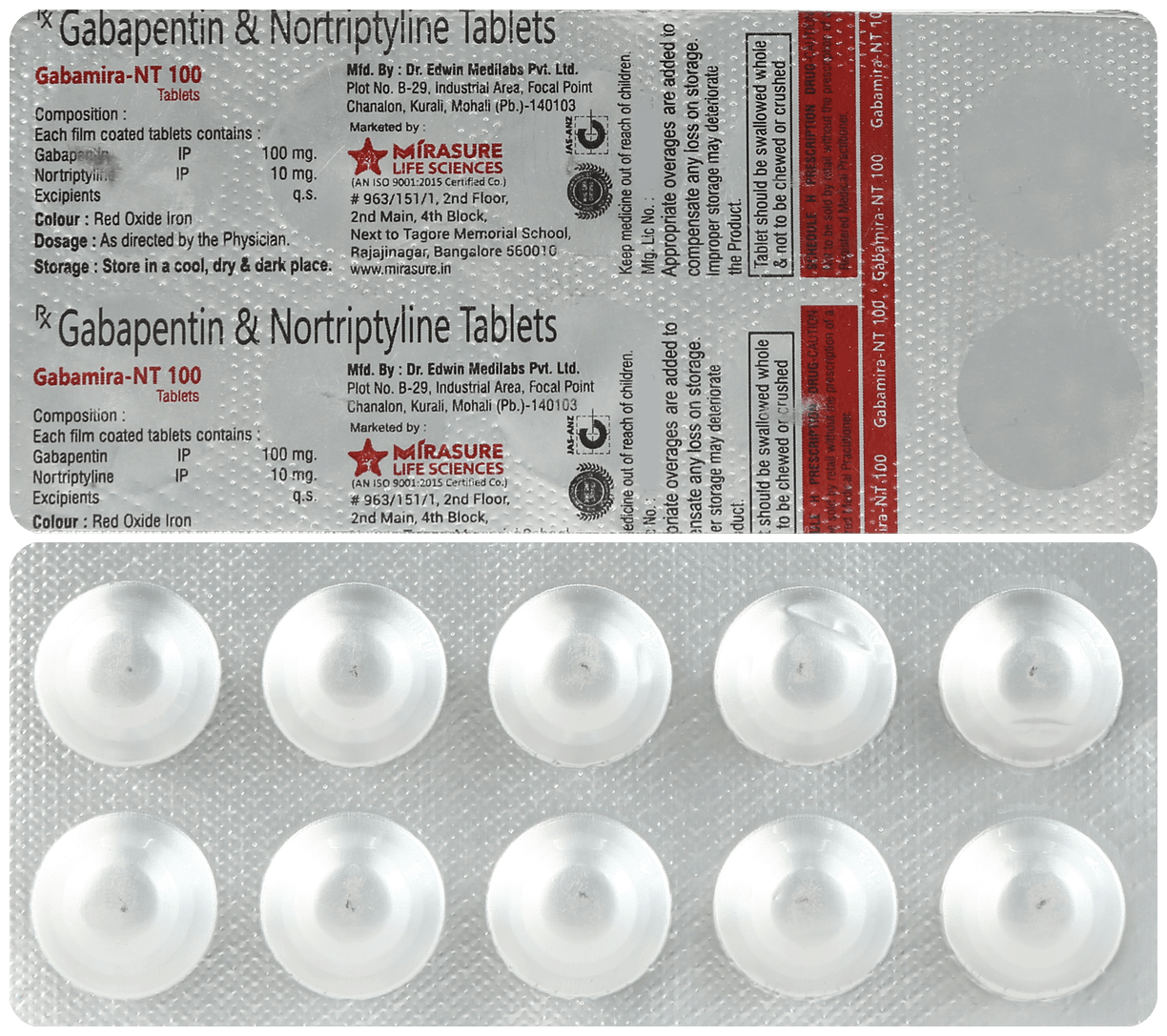 gabaMIRA NT 100mg/10mg Tablet