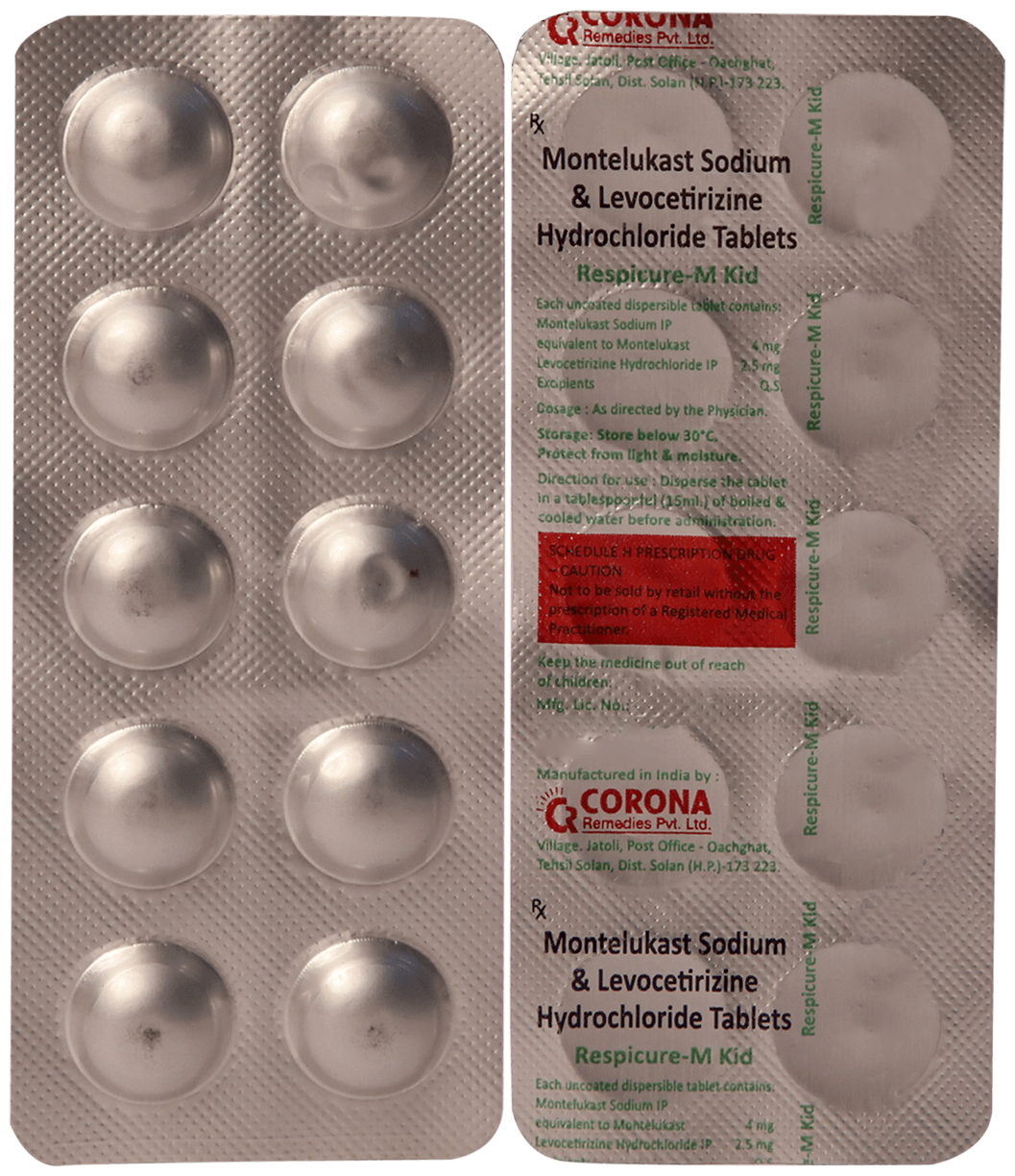 Respicure-M Kid 2.5mg/4mg Tablet