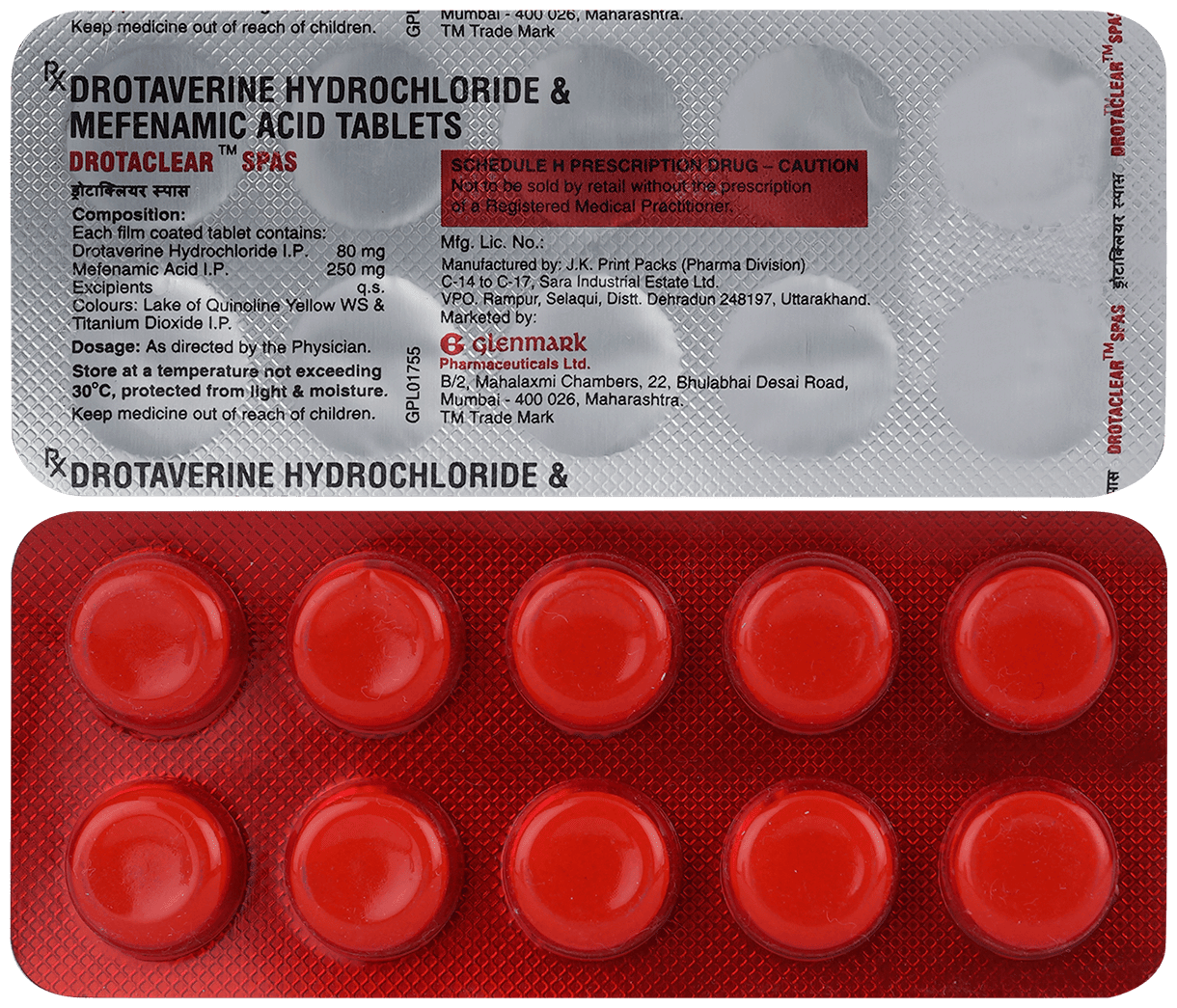 Drotaclear Spas 80mg/250mg Tablet