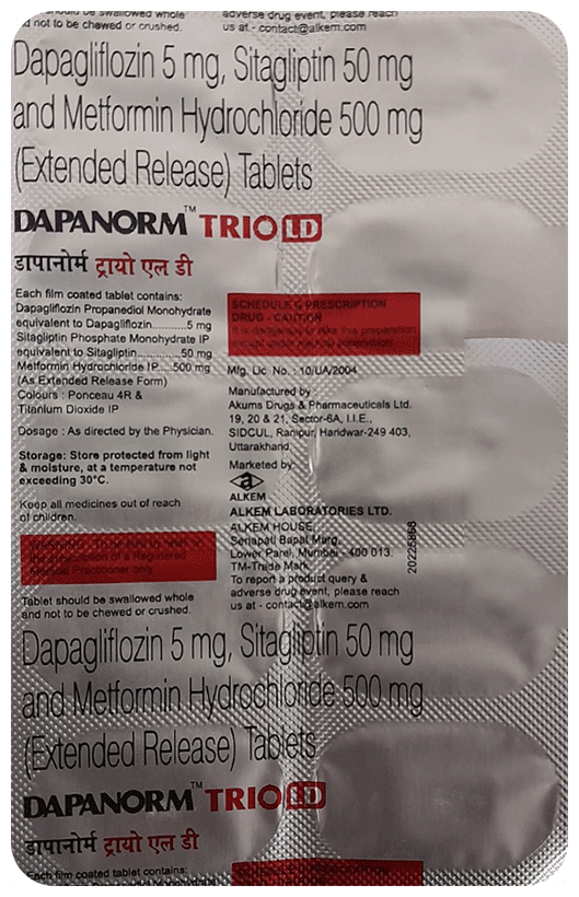Dapanorm Trio LD 5mg/500mg/50mg Tablet