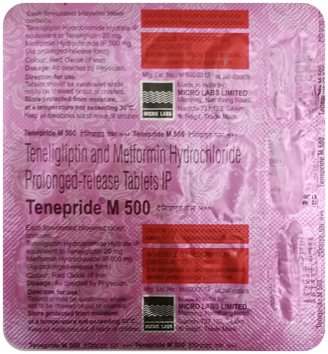 Tenepride M 500 Tablet PR