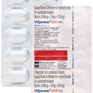 Vilpower-DM 10mg/500mg/100mg Tablet