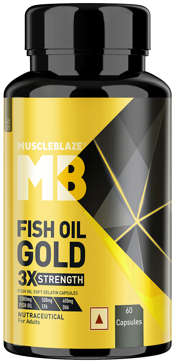 MuscleBlaze Omega 3 Fish Oil Gold Soft Gelatin Capsule