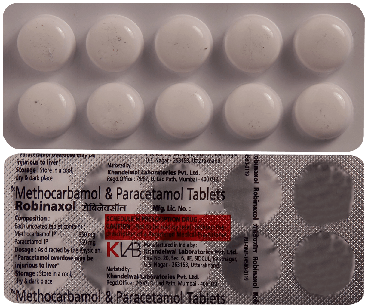 Robinaxol 350mg/250mg Tablet