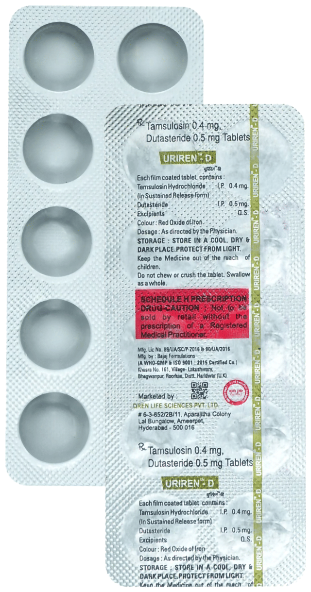 Uriren D 0.4mg/0.5mg Tablet