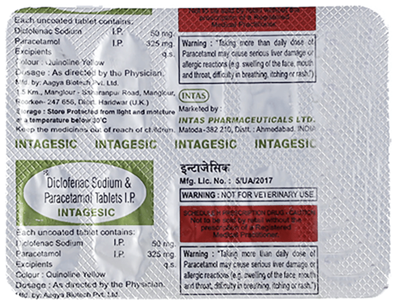 Intagesic 50mg/325mg Tablet