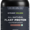Nutrabay Wellness All-Natural Plant Protein + Superfoods | For Muscles & Digestion | Flavour Gourmet Chocolate