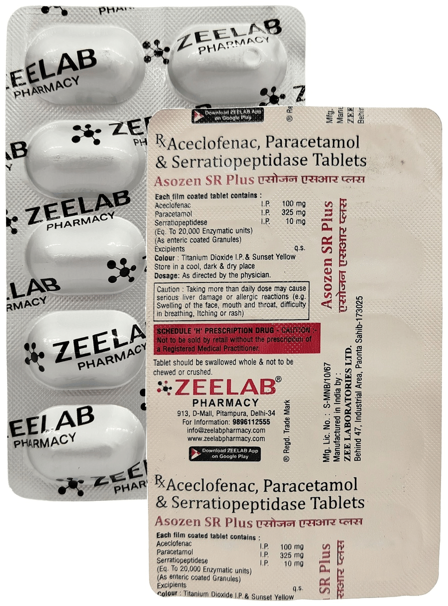 Asozen SR Plus 100mg/325mg/10mg Tablet