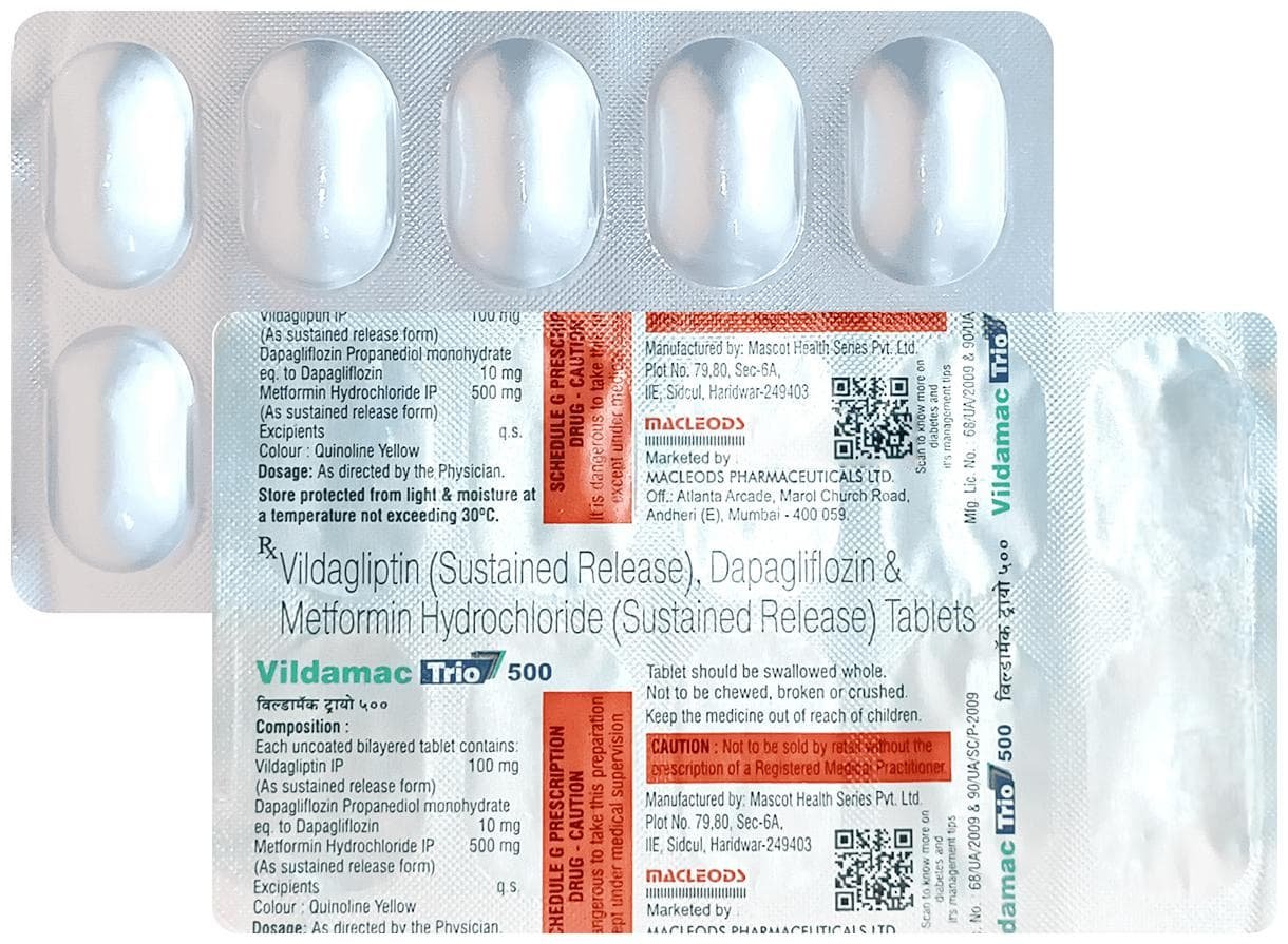 VILDamac Trio 10mg/500mg/100mg Tablet