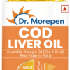 Dr. Morepen Cod Liver Oil with Omega-3, Vitamin A & D | Softgel for Heart, Brain & Joints Health