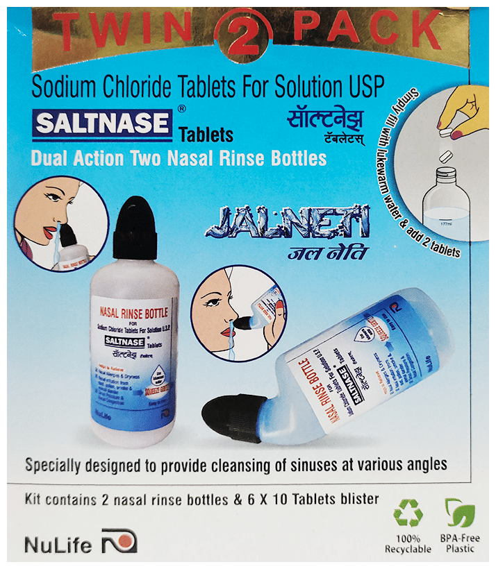 Saltnase 60 Tablet with Nasal Rinse Bottle