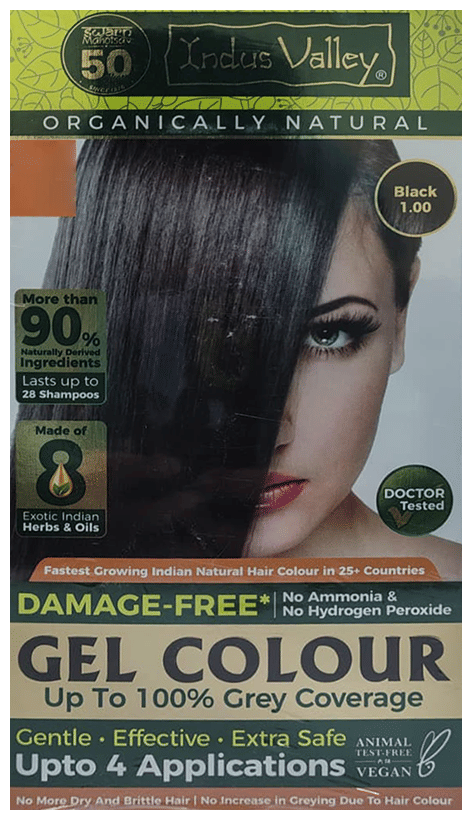 Indus Valley Organically Natural Hair Colour Gel | No Ammonia | Black