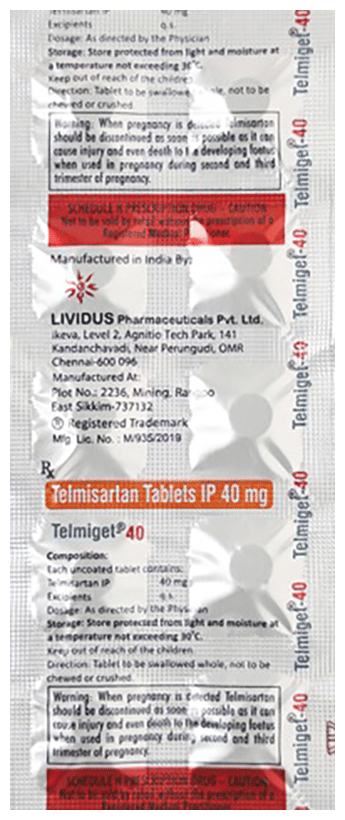 Telmiget 40mg Tablet