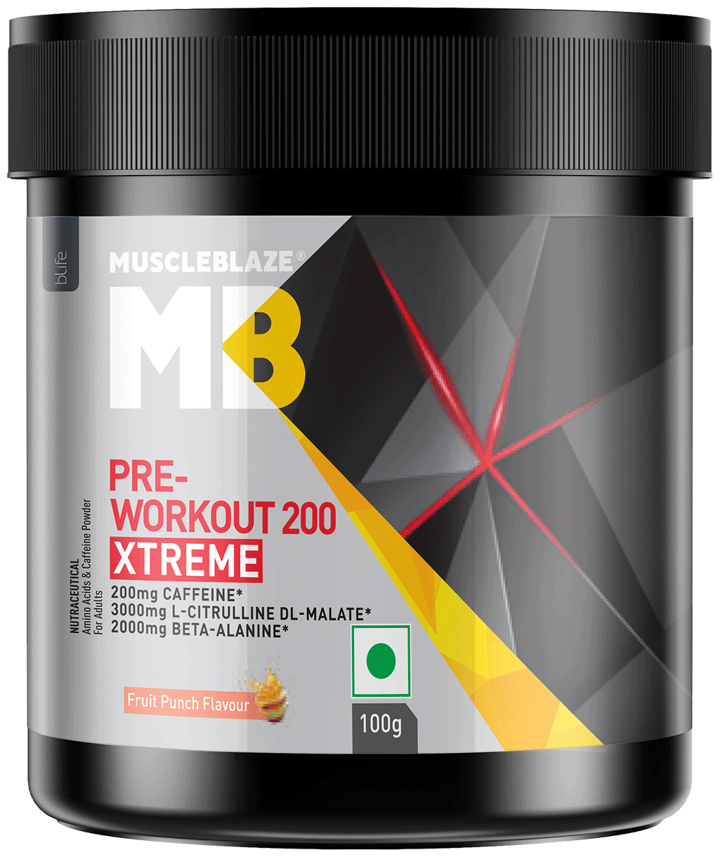 MuscleBlaze Pre Workout 200 Xtreme Powder Fruit Punch