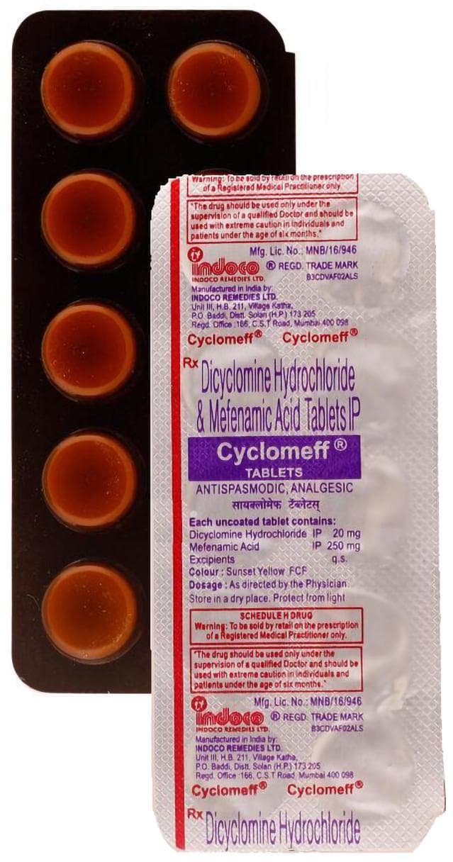 Cyclomeff 20mg/250mg Tablet