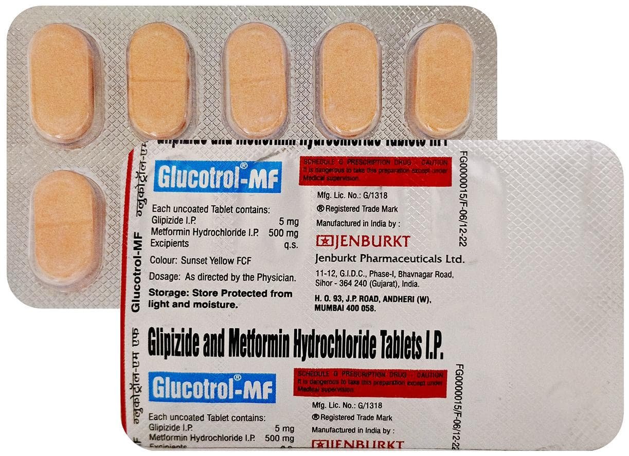 Glucotrol MF 5mg/500mg Tablet