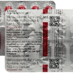 RejuNEX OD Capsule with Mecobalamin, ALA , Pyridoxal Hydrochloride & Folic Acid