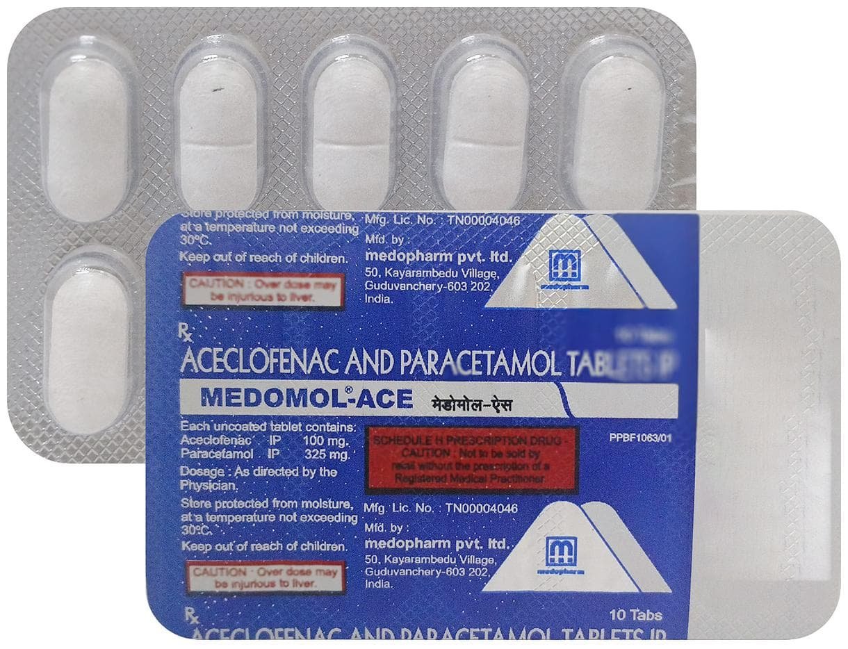 Medomol Ace 100mg/325mg Tablet