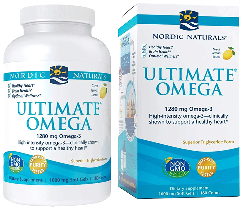 Nordic Naturals Ultimate High-Intensity Omega 3 1280mg Soft Gels for Healthy Heart, Brain Health and Optimal Wellness Lemon