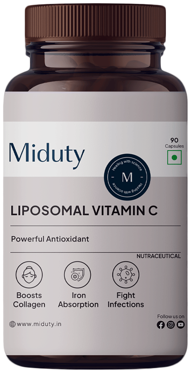 Miduty Lipsomal Vitamin C Capsule | Immunity Booster, Antioxidant, Skin Glow, 8x Absorption